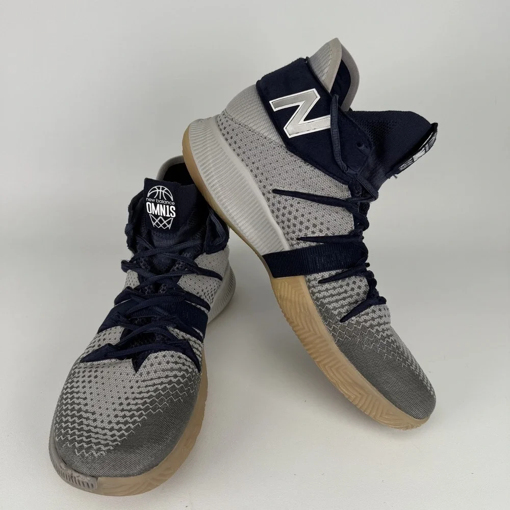 New Balance OMN1S Shoes Mens Size 12.5 Navy Gray Basketball UMaine Team BBOMNXNG